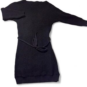 Cupshe Black Long Sleeve Knit Dress